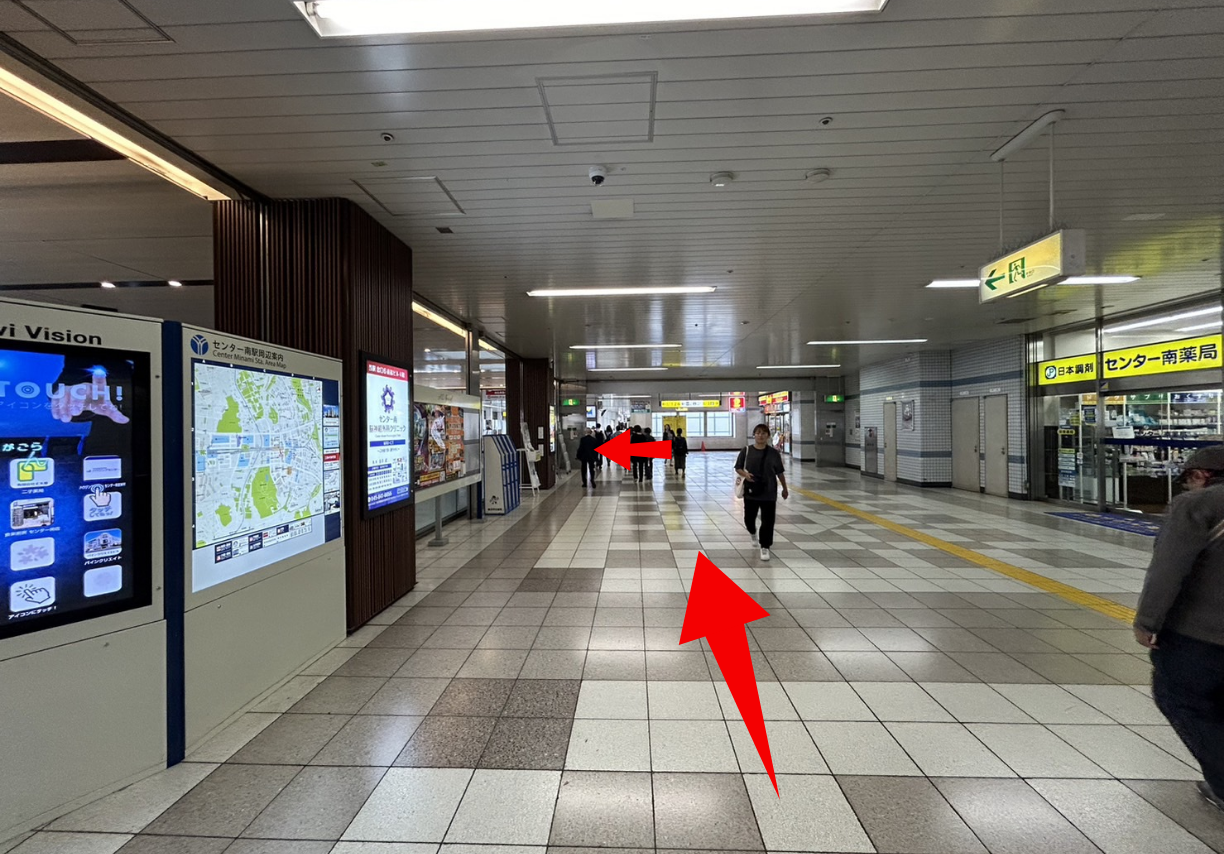 センター南4番出口からの行き方1